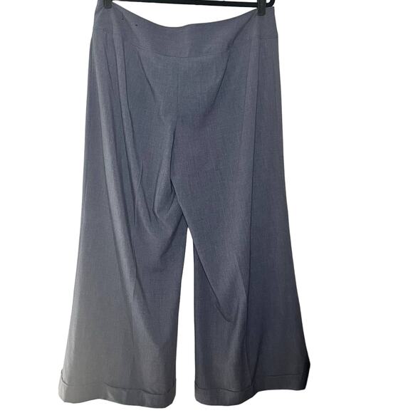 LANE BRYANT GRAY CUFFED WIDE LEG TROUSER PANTS SIZE 16 AVERAGE - Picture 2 of 5